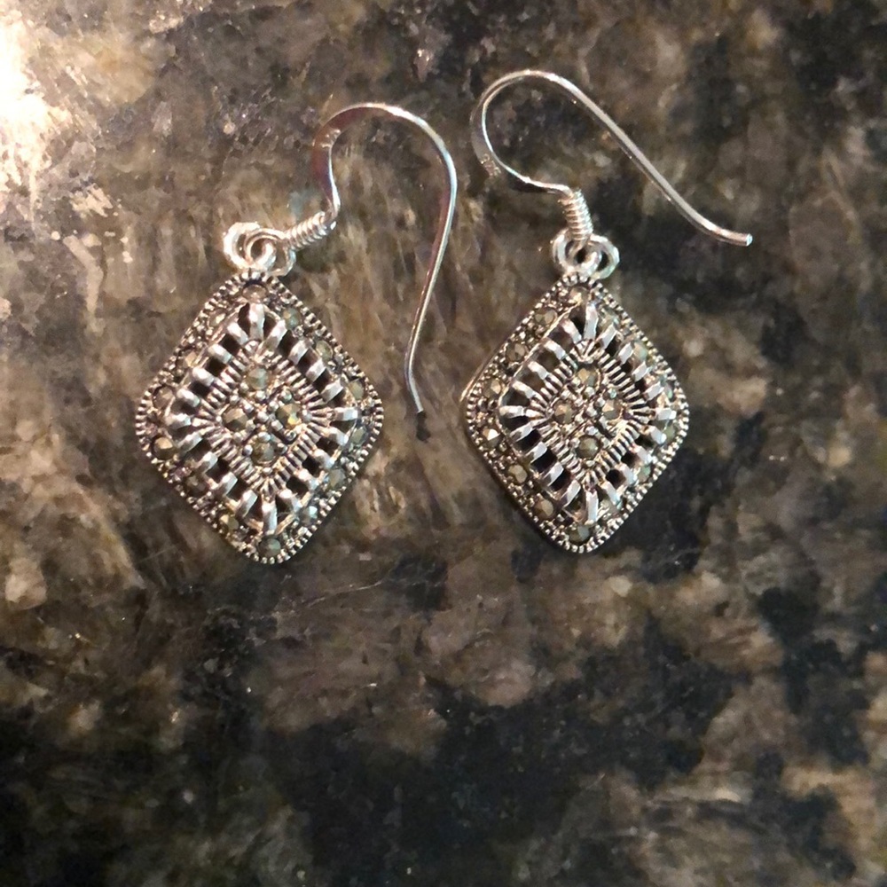 Sterling silver and marcasite earrings